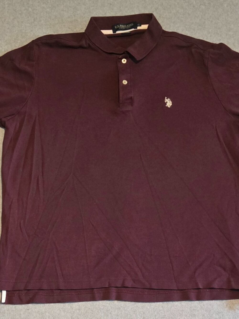 U.S. Polo Assn Men’s XL Polo Shirt Luxury Feel Burgundy Soft Cuffed Sleeves